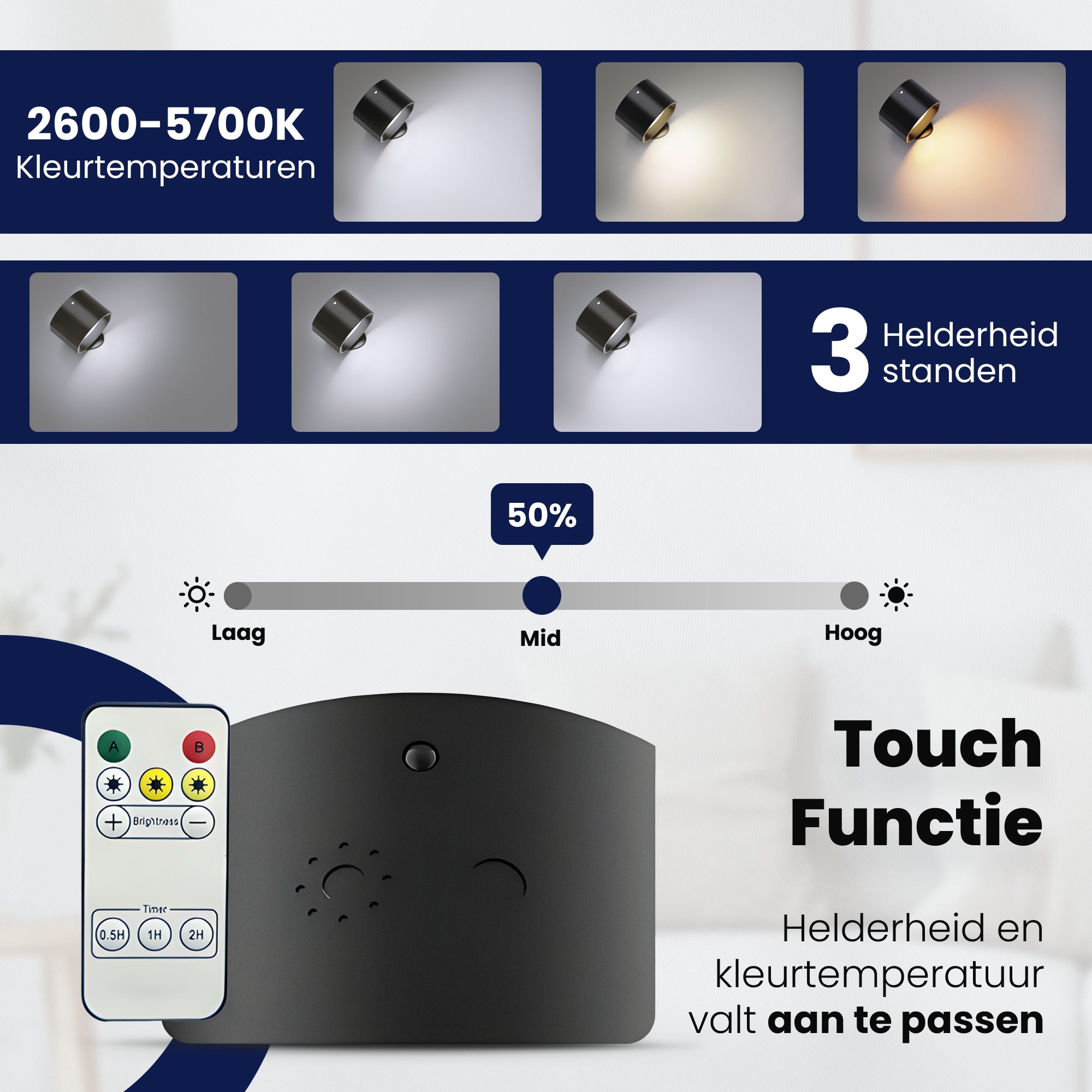 360 ° rechargeable wall lamp