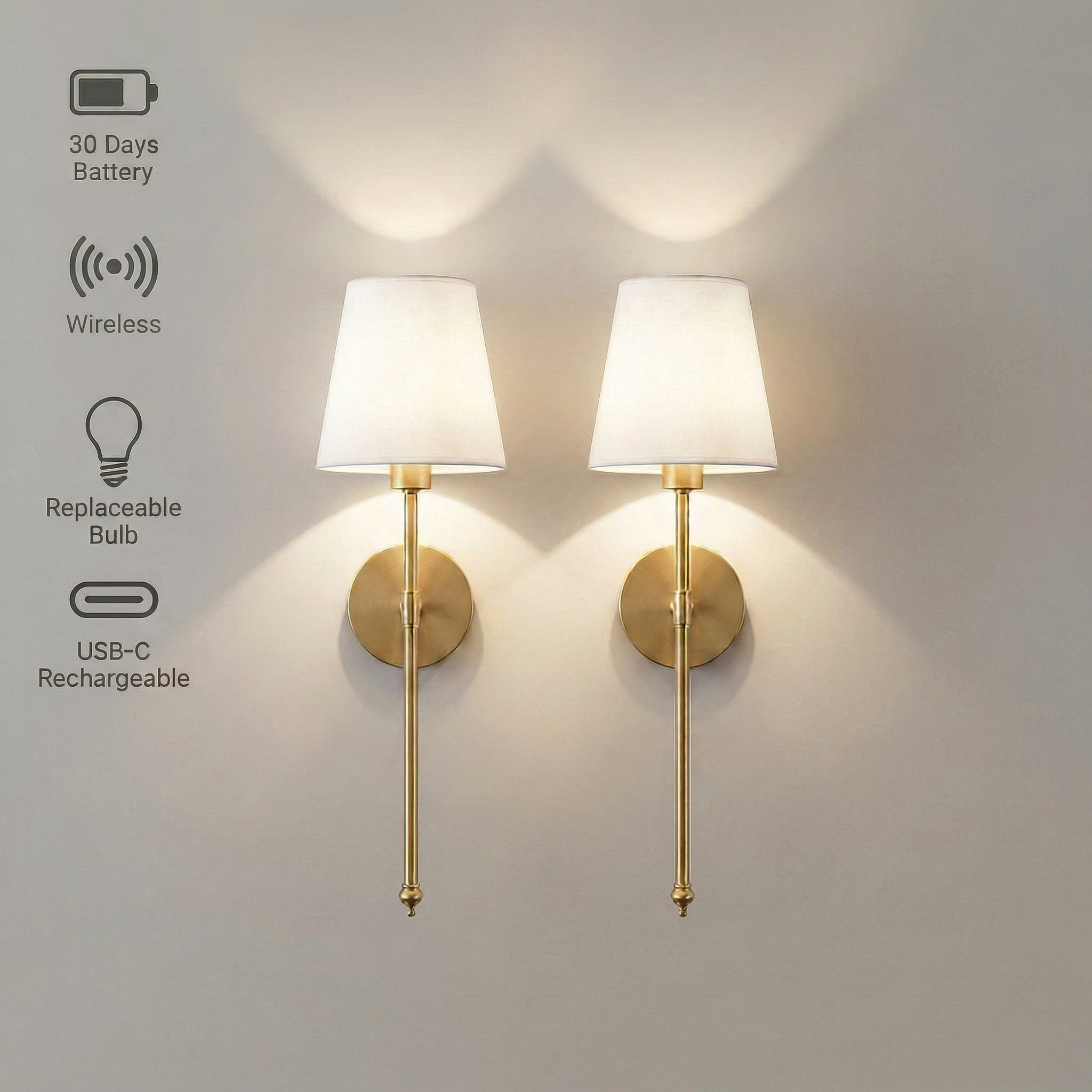 SCONE WALL LAMP | PREMIUM WIRELESS | SET OF 2